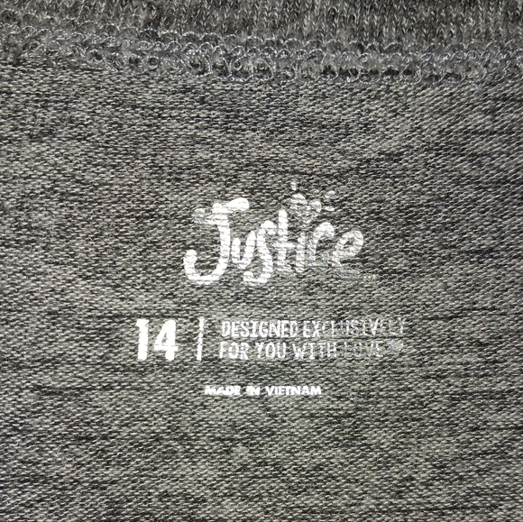Justice gray soft long sleeve shirt size 14 - Picture 2 of 3